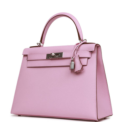 Hermes Kelly Sellier 28 Mauve Sylvestre Epsom Palladium Hardware