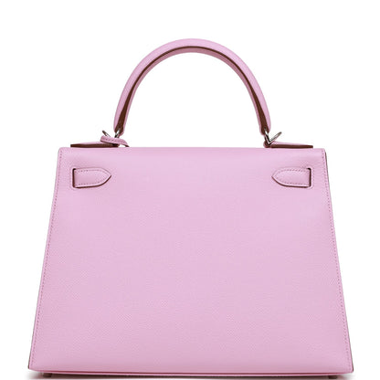 Hermes Kelly Sellier 28 Mauve Sylvestre Epsom Palladium Hardware