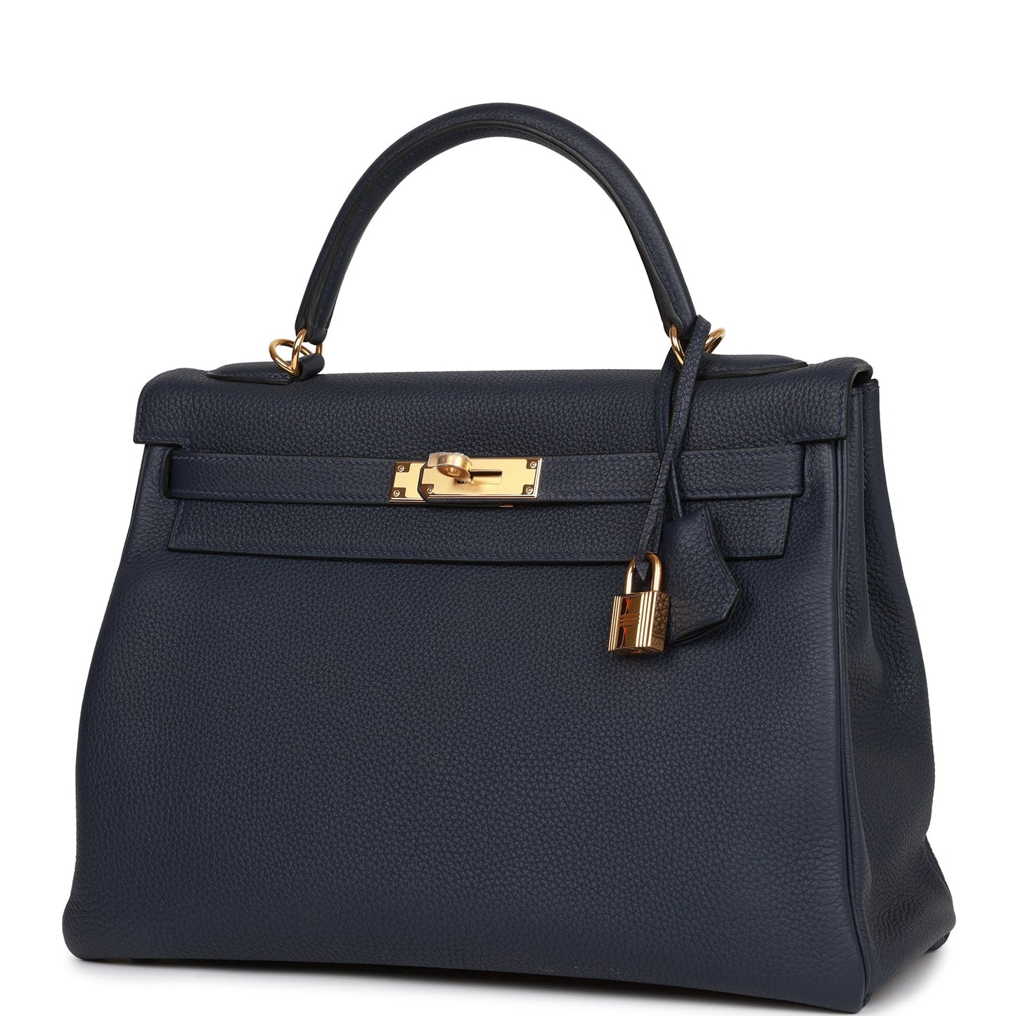 Hermes Kelly Retourne 32 Bleu Nuit Togo Gold Hardware