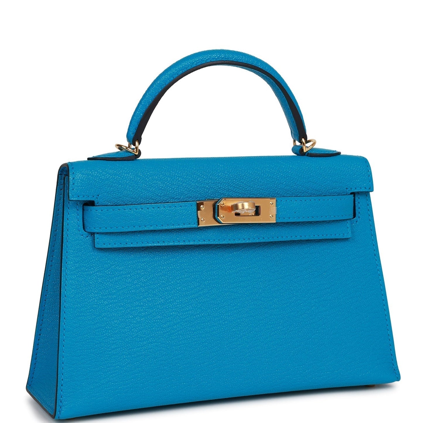 Hermes Kelly Sellier 20 Bleu Frida Chevre Gold Hardware