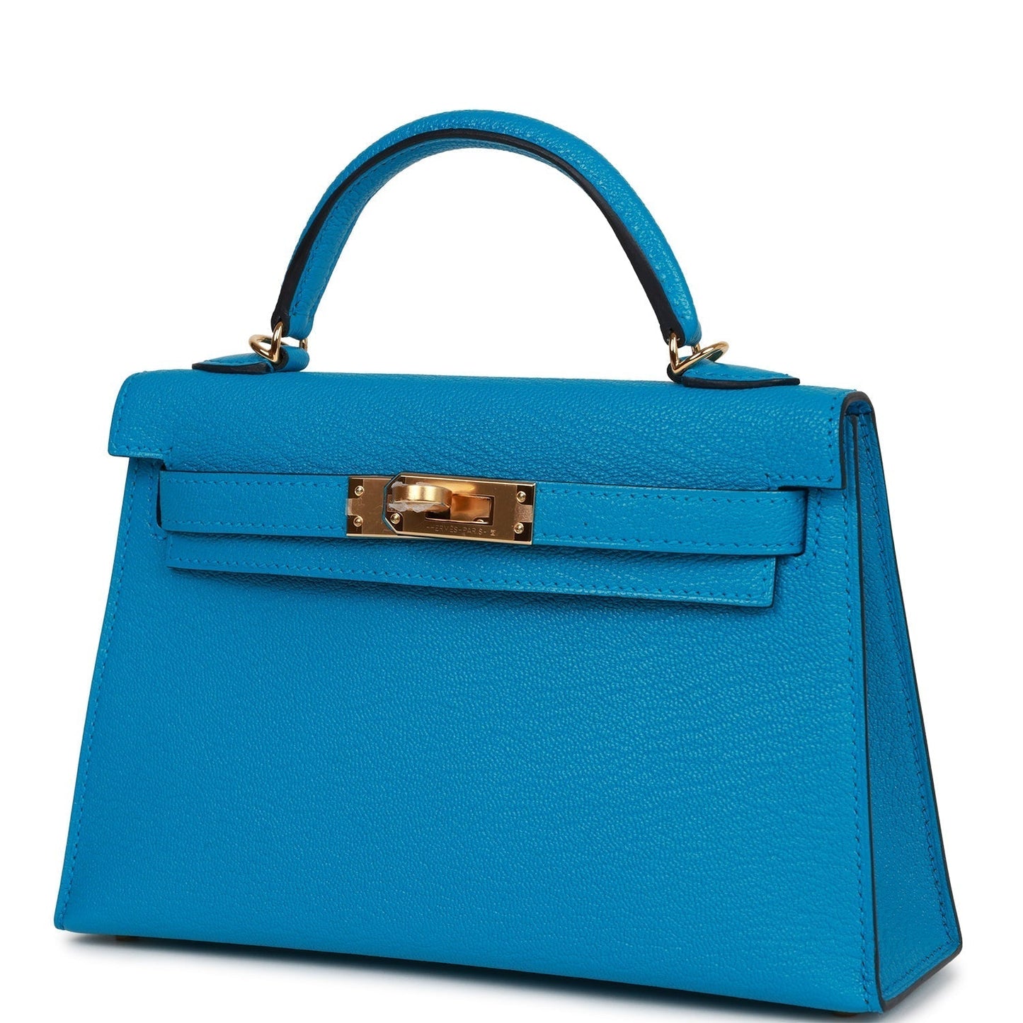 Hermes Kelly Sellier 20 Bleu Frida Chevre Gold Hardware