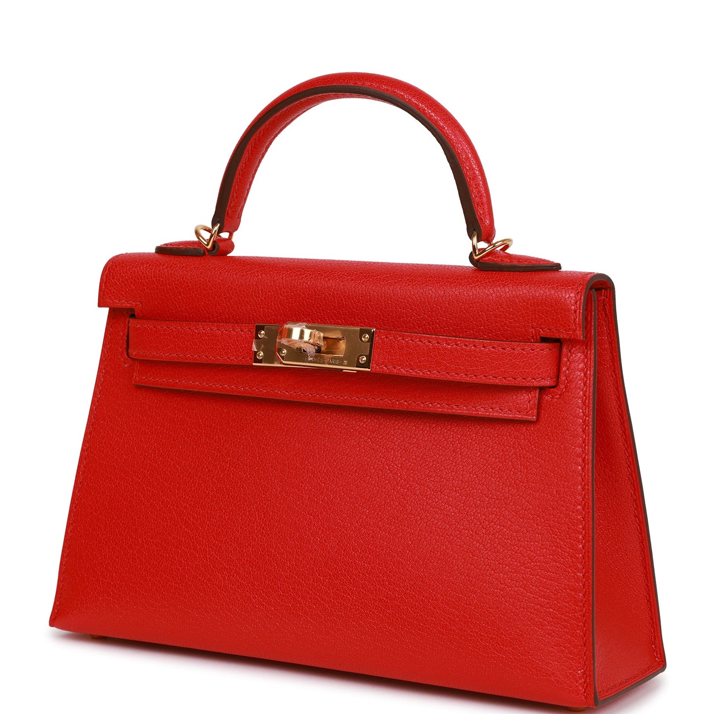 Hermes Kelly Sellier 20 Rouge de Coeur Chevre Gold Hardware