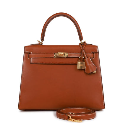 Hermes Kelly Sellier 25 Fauve Barenia Gold Hardware