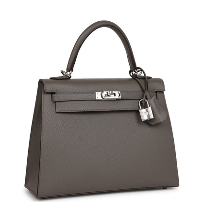 Hermes Kelly Sellier 25 Gris Meyer Epsom Palladium Hardware