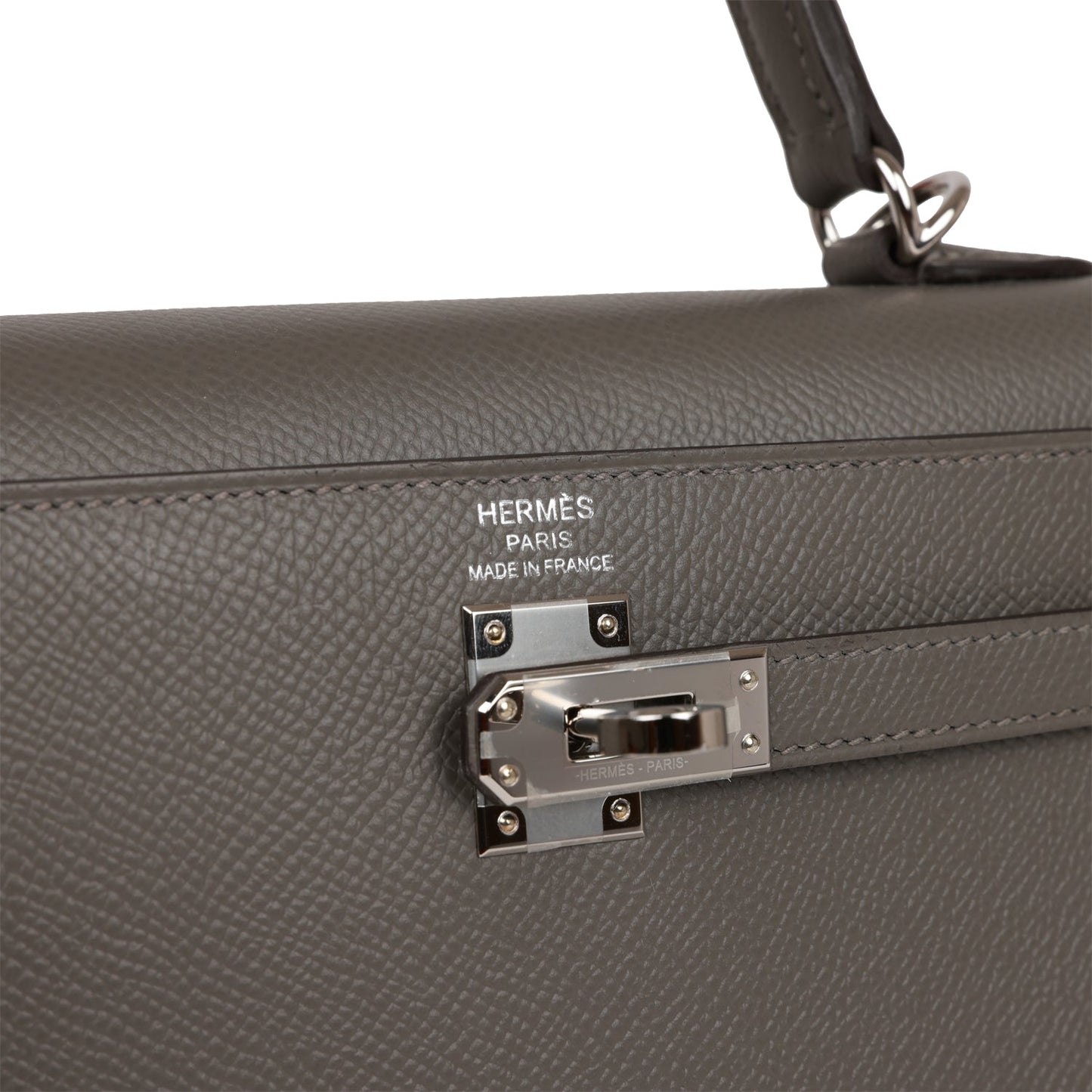 Hermes Kelly Sellier 25 Gris Meyer Epsom Palladium Hardware