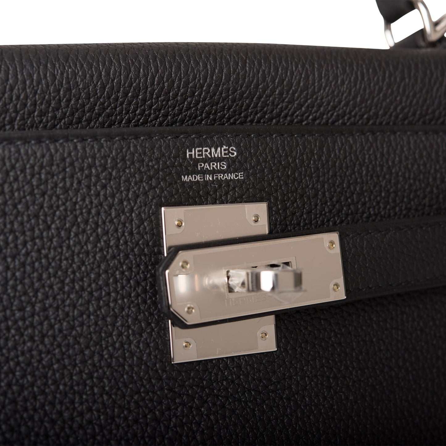 Hermes Kelly Retourne 28 Black Togo Palladium Hardware