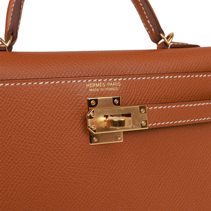 Hermes Kelly Sellier 20 Gold Epsom Gold Hardware