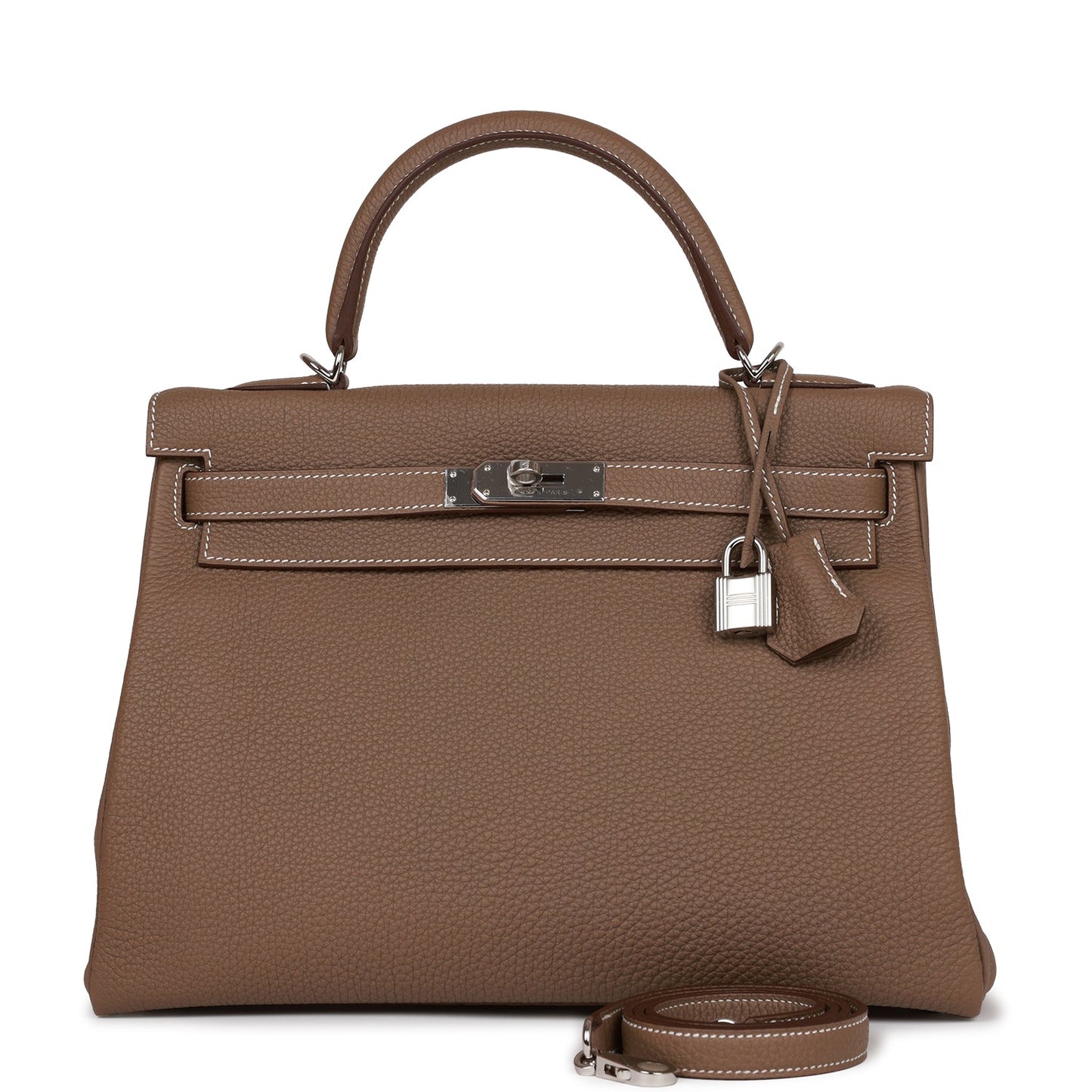 Hermes Kelly Retourne 32 Etoupe Togo Palladium Hardware