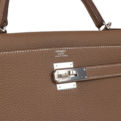 Hermes Kelly Retourne 32 Etoupe Togo Palladium Hardware