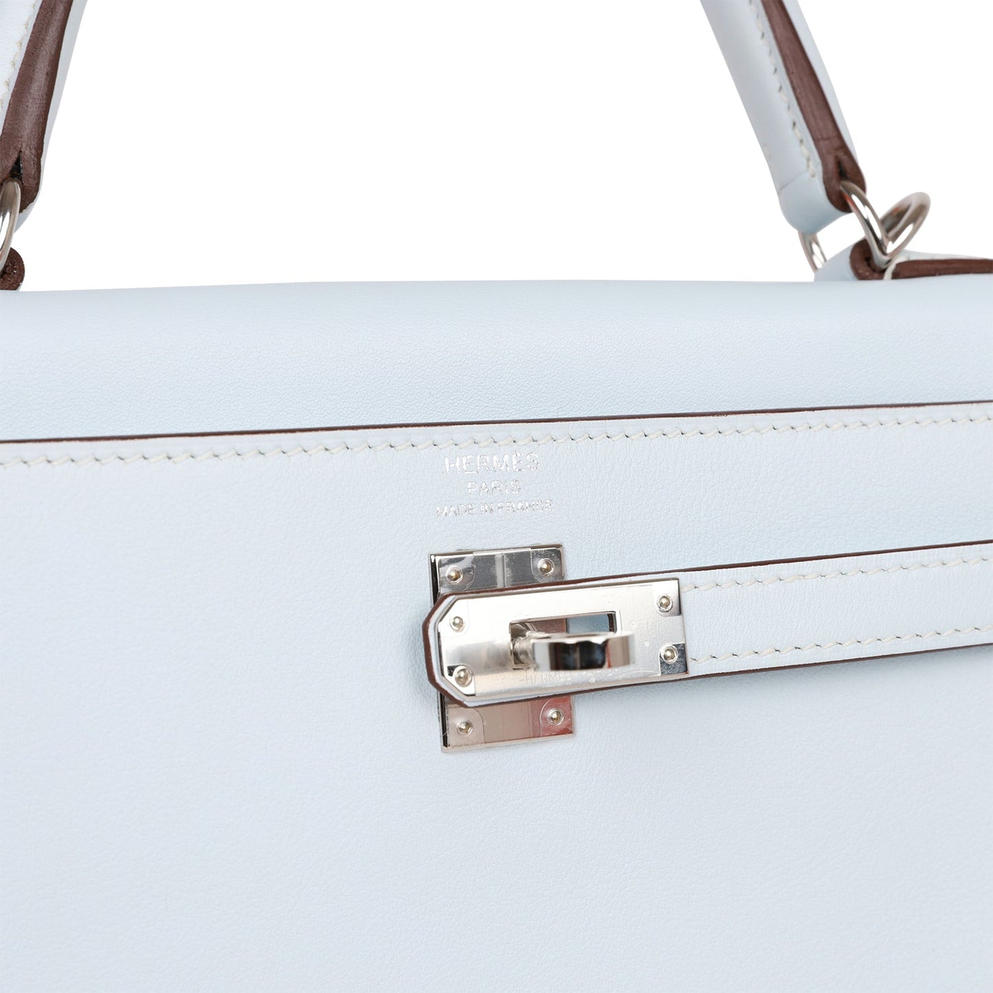 Hermes Kelly Retourne 25 Bleu Brume Swift Palladium Hardware