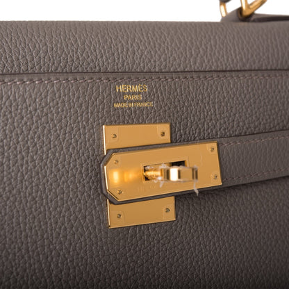 Hermes Kelly Retourne 28 Etain Togo Gold Hardware