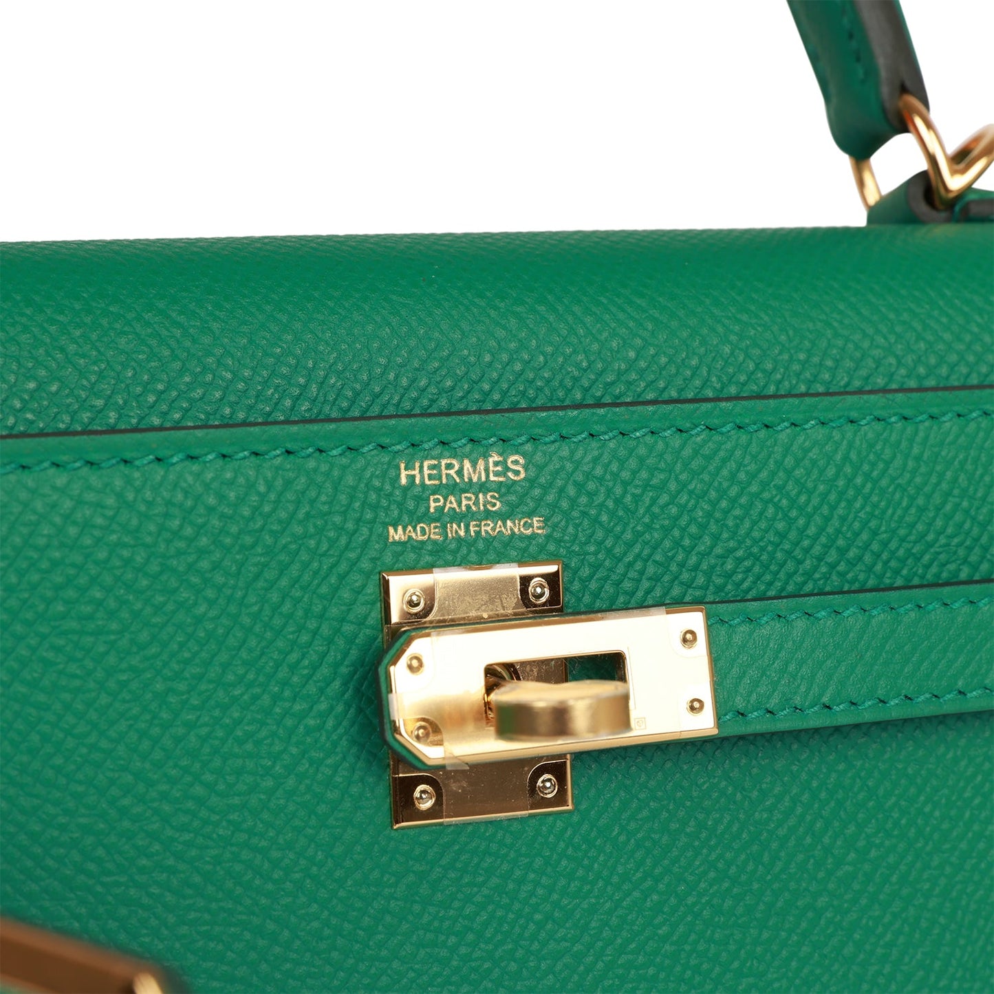 Hermes Kelly Sellier 25 Vert Vertigo Epsom Gold Hardware