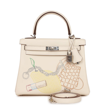 Hermes Kelly Retourne 25 In & Out Nata Swift Palladium Hardware