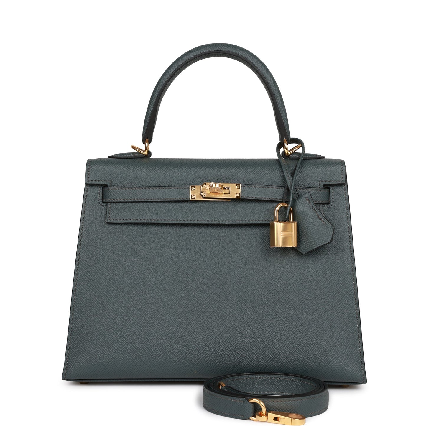 Hermes Kelly Sellier 25 Bleu Orage Epsom Gold Hardware