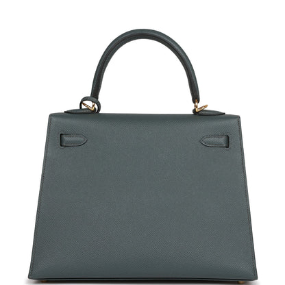 Hermes Kelly Sellier 25 Bleu Orage Epsom Gold Hardware