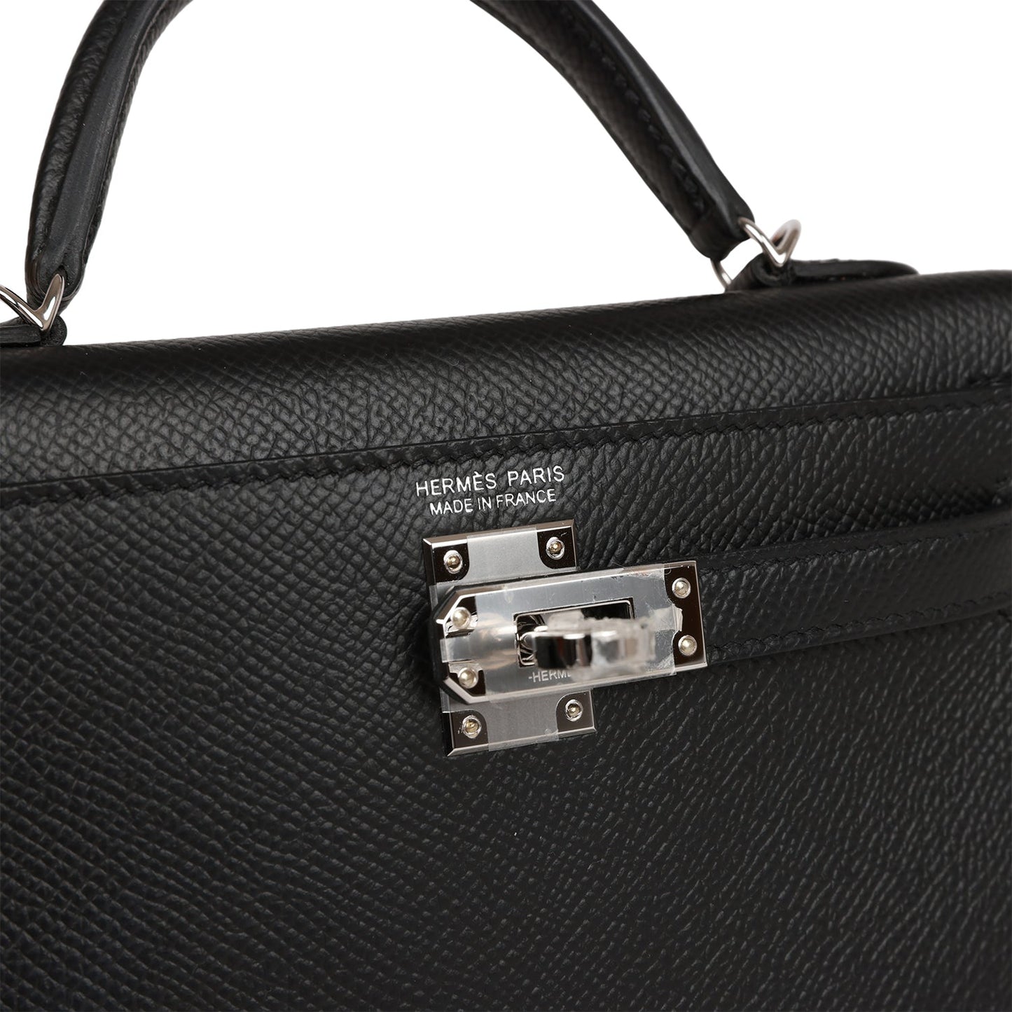 Hermes Kelly Sellier 20 Black Epsom Palladium Hardware