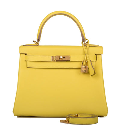 Hermes Kelly Retourne 28 Lime Evercolor Gold Hardware