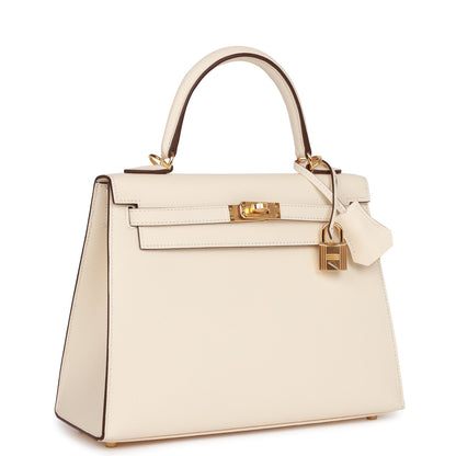 Hermes Kelly Sellier 25 Nata Epsom Gold Hardware