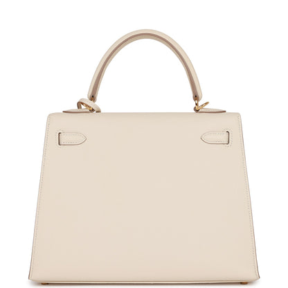 Hermes Kelly Sellier 25 Craie Epsom Gold Hardware