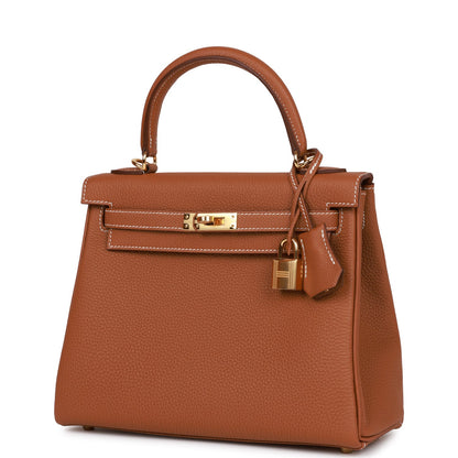 Hermes Kelly Retourne 25 Gold Togo Gold Hardware