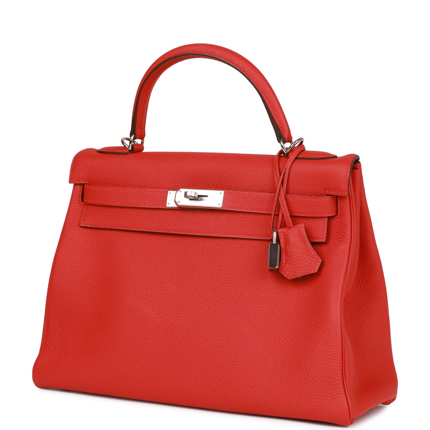 Hermes Kelly Retourne 32 Geranium Togo Palladium Hardware