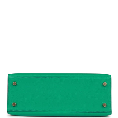 Hermes Kelly Sellier 25 Vert Jade Epsom Gold Hardware