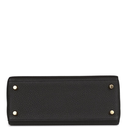 Hermes Kelly Retourne 25 Black Togo Gold Hardware