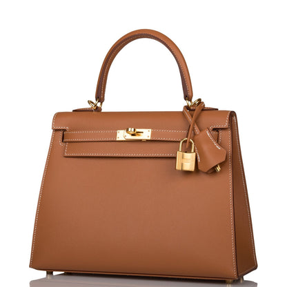 Hermes Kelly Sellier 25 Gold Epsom Gold Hardware