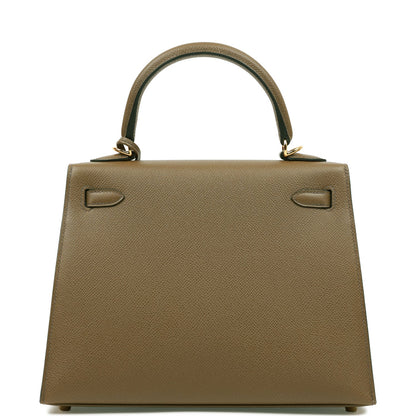 Hermes Kelly Sellier 25 Vert Olive Epsom Gold Hardware