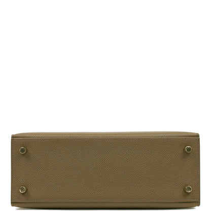 Hermes Kelly Sellier 25 Vert Olive Epsom Gold Hardware