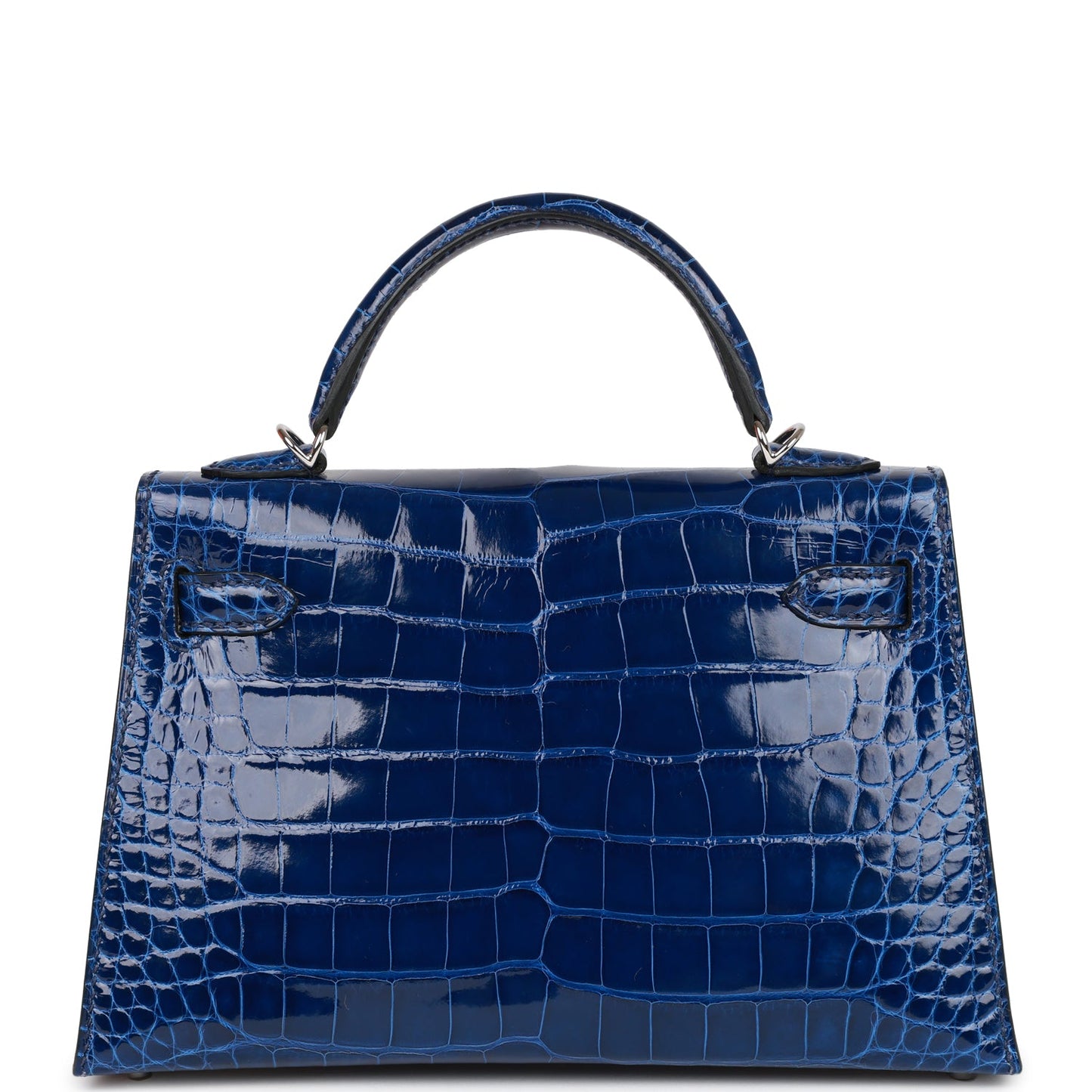 Hermes Kelly Sellier 20 Bleu Saphir Shiny Alligator Palladium Hardware