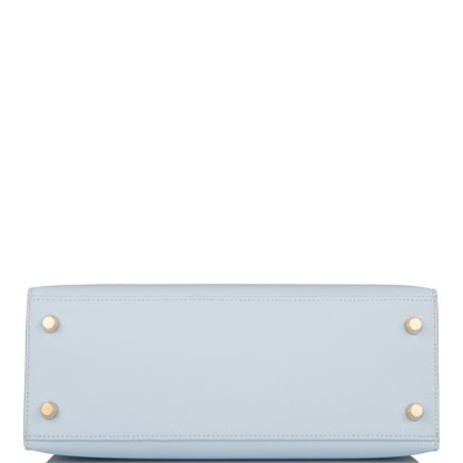 Hermes Kelly Sellier 25 Bleu Brume Epsom Gold Hardware