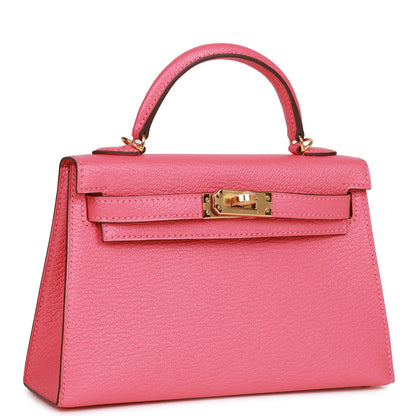 Hermes Kelly Sellier 20 Rose Lipstick Chèvre Gold Hardware