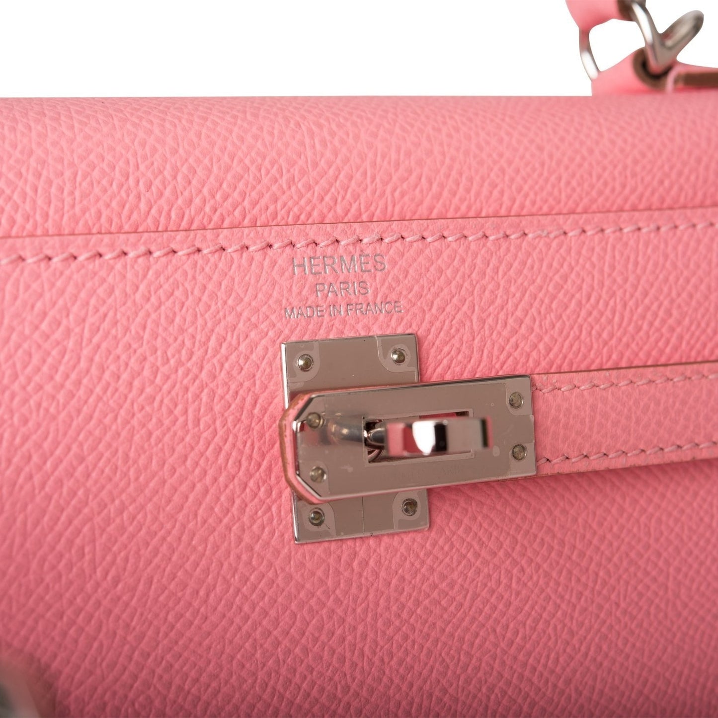 Hermes Kelly Sellier 25 Rose Confetti Epsom Palladium Hardware