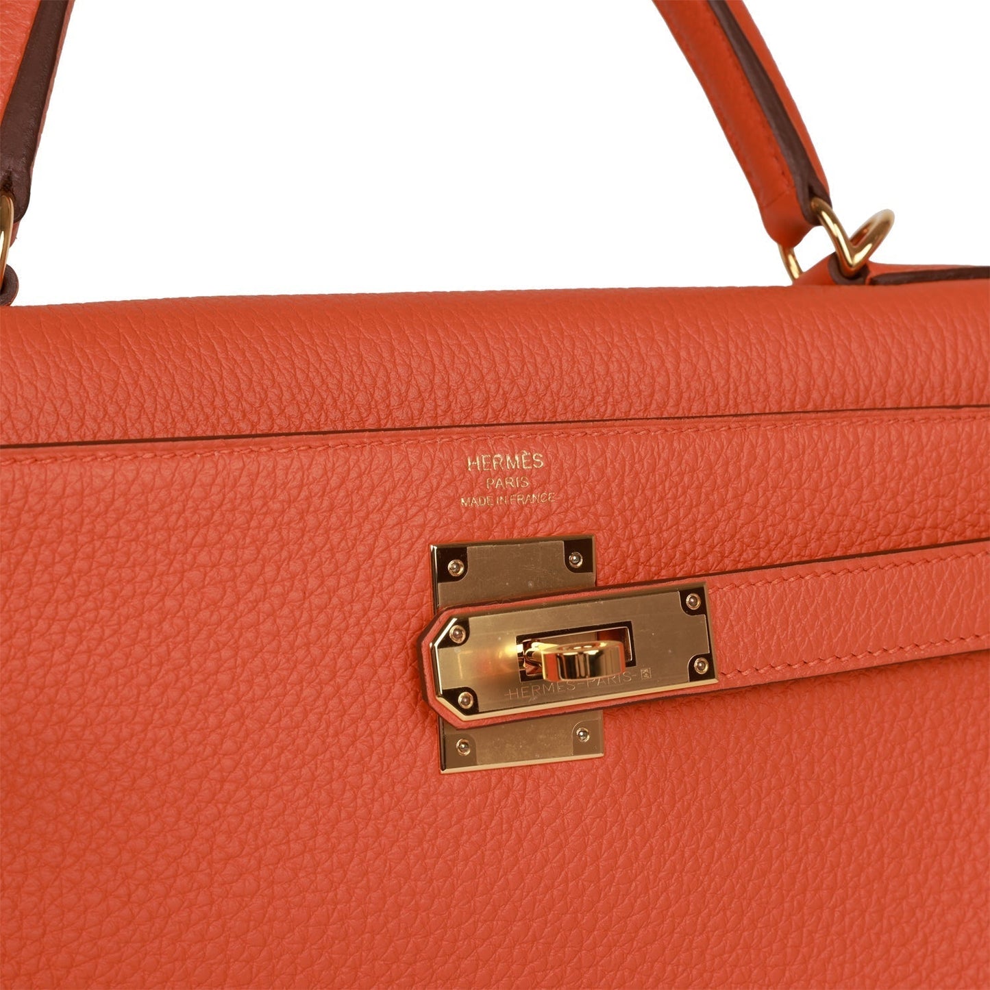 Hermes Kelly Retourne 28 Orange Togo Gold Hardware