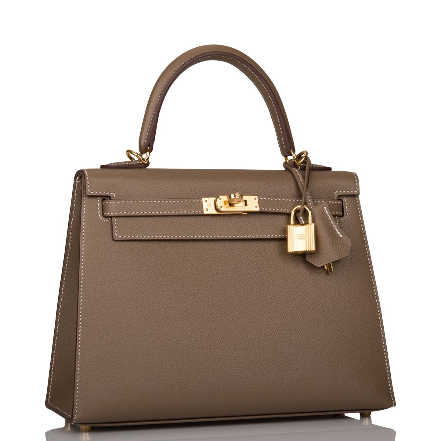 Hermes Kelly Sellier 25 Etoupe Epsom Gold Hardware