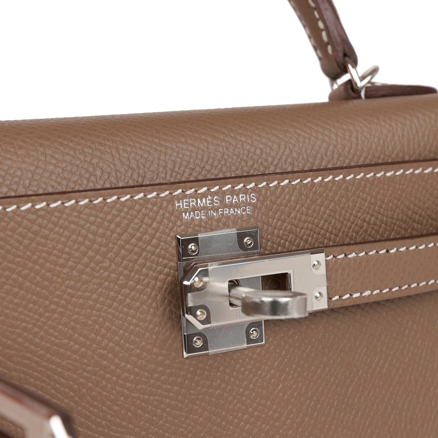 Hermes Kelly Sellier 20 Etoupe Epsom Palladium Hardware