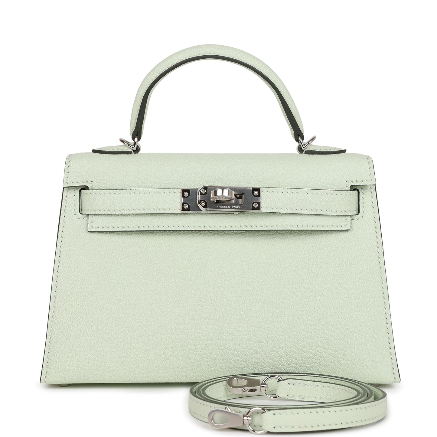 Hermes Kelly Sellier 20 Vert Fizz Chevre Palladium Hardware