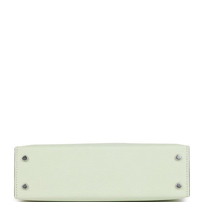 Hermes Kelly Sellier 20 Vert Fizz Chevre Palladium Hardware