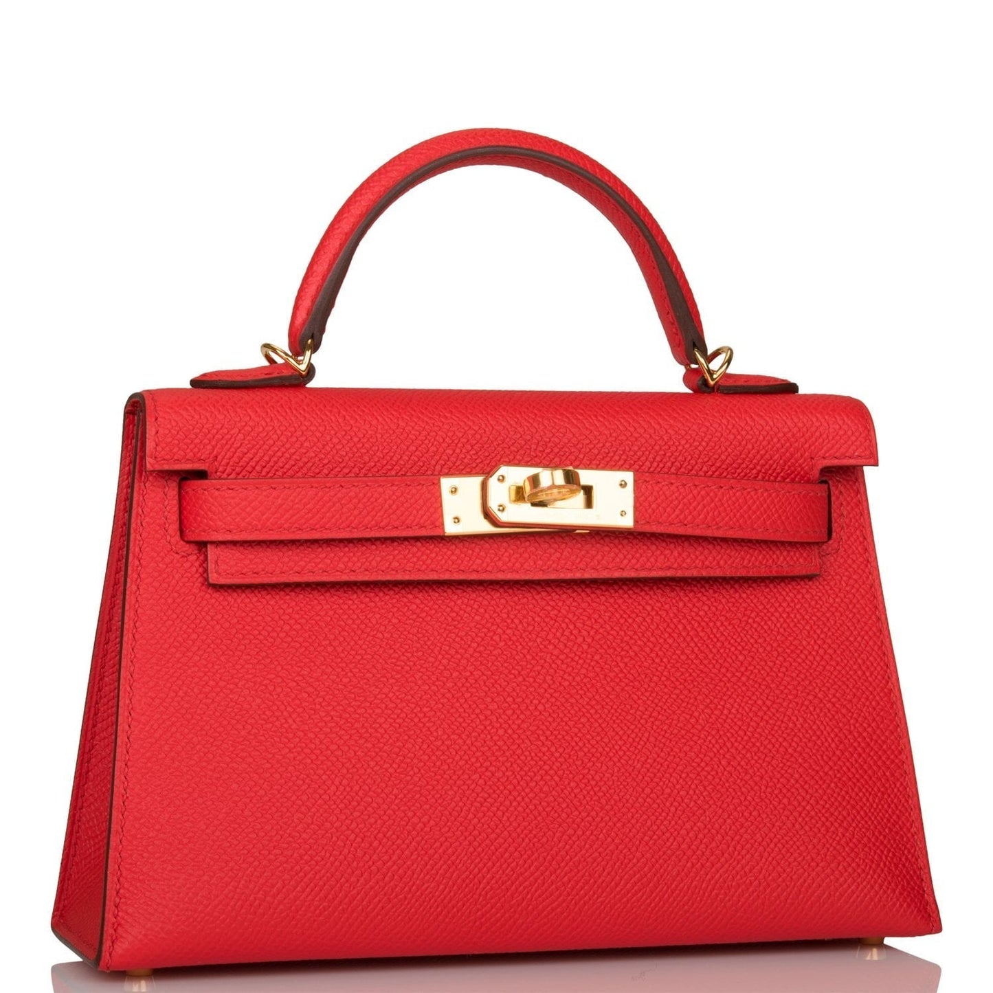 Hermes Kelly Sellier 20 Rouge de Coeur Epsom Gold Hardware