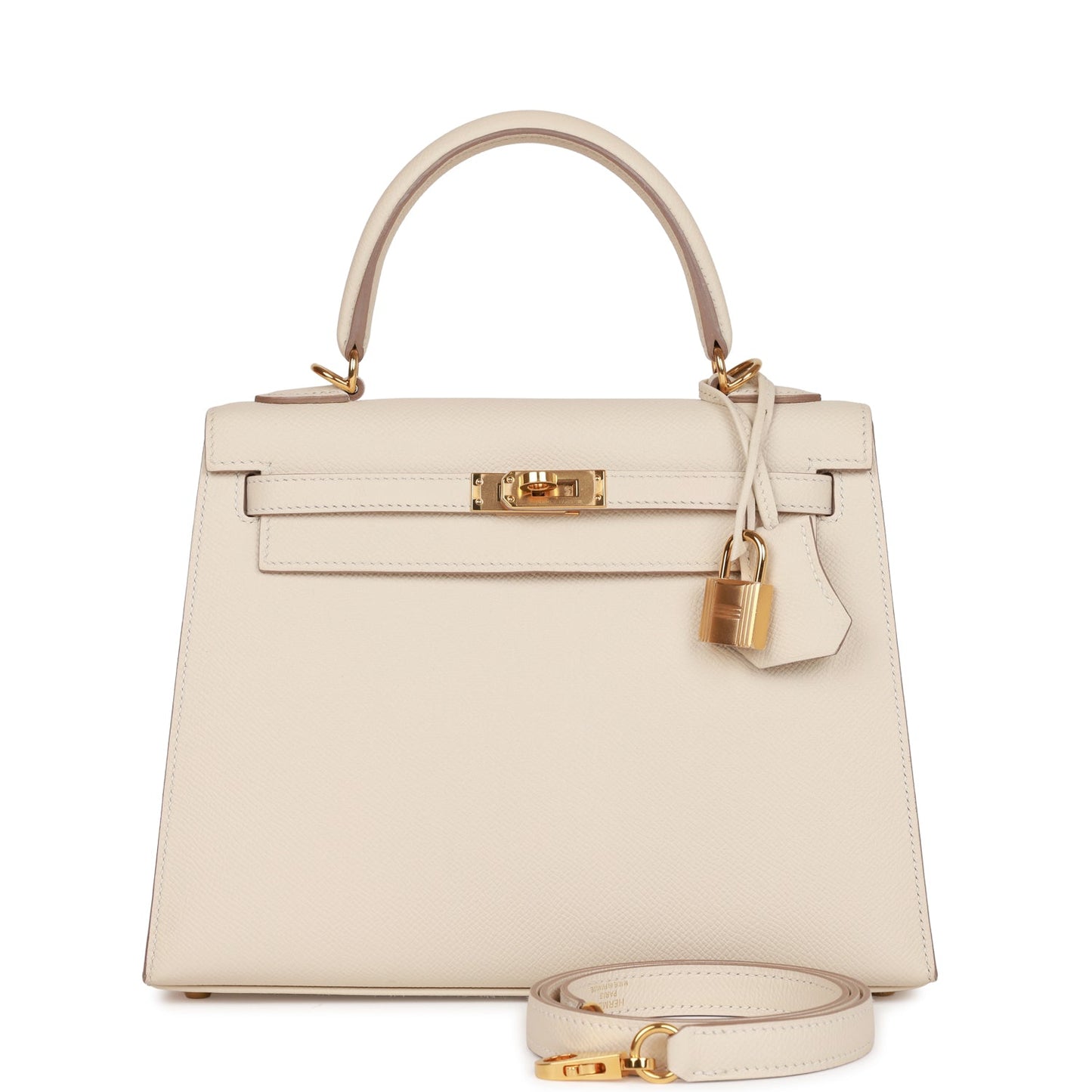 Hermes Kelly Sellier 25 Craie Epsom Gold Hardware