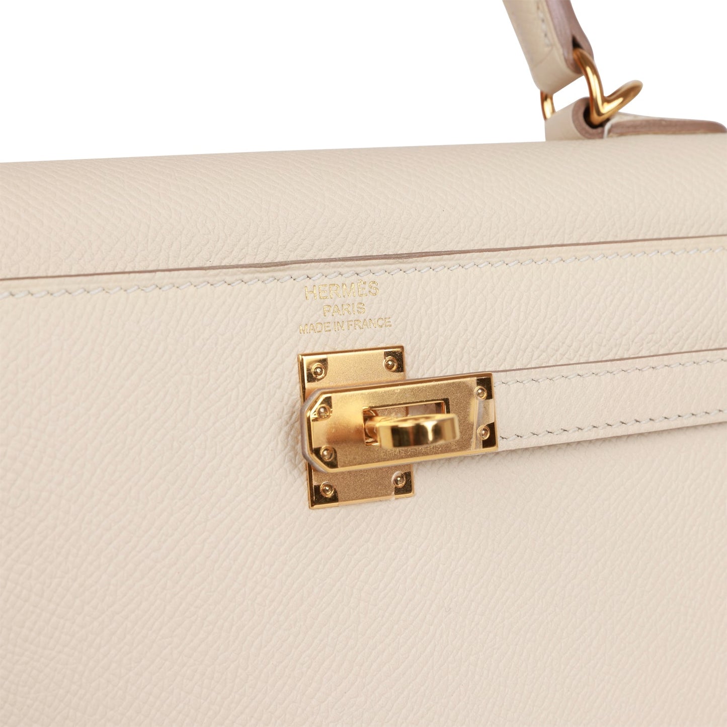 Hermes Kelly Sellier 25 Craie Epsom Gold Hardware