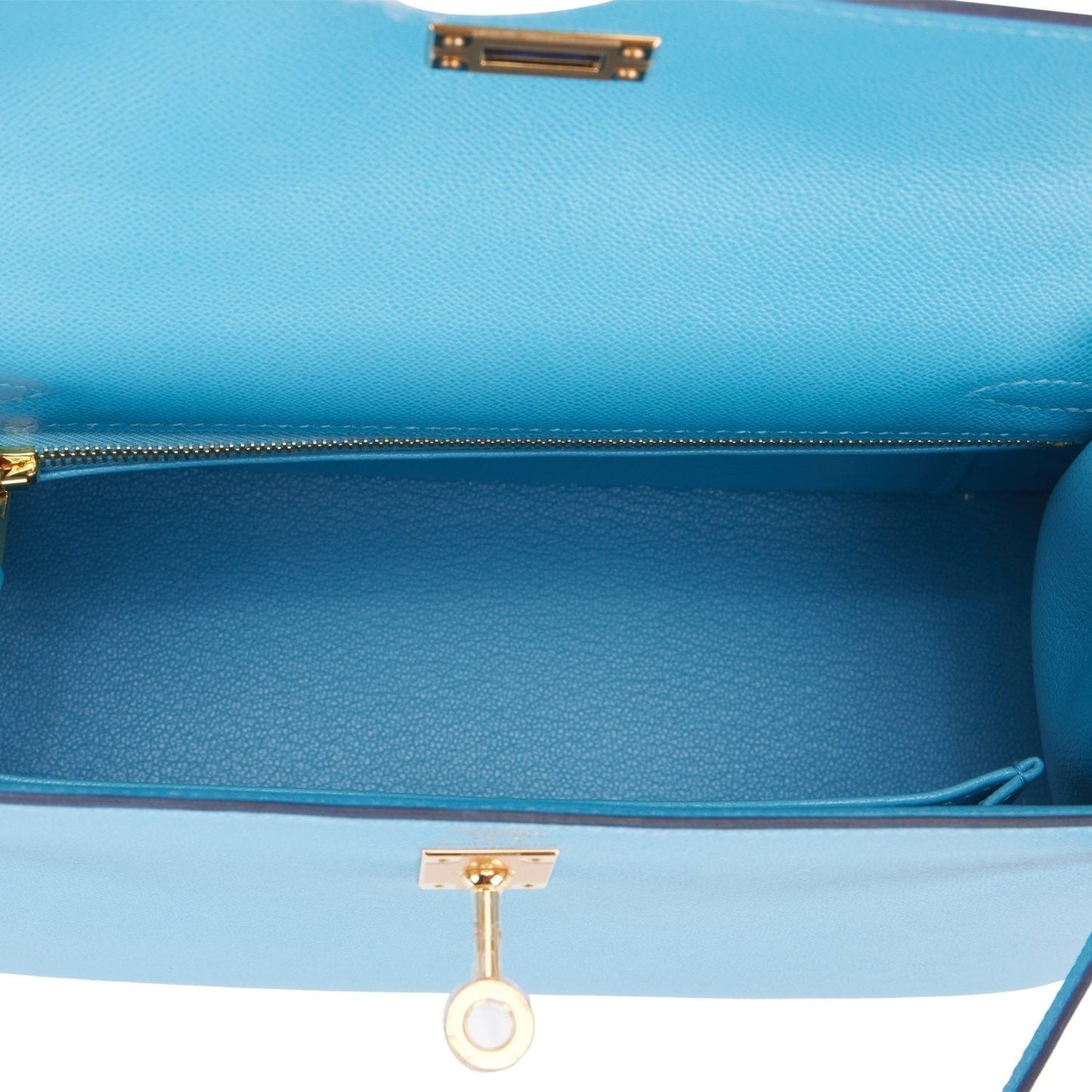 Hermes Kelly Sellier 25 Bleu du Nord Epsom Gold Hardware