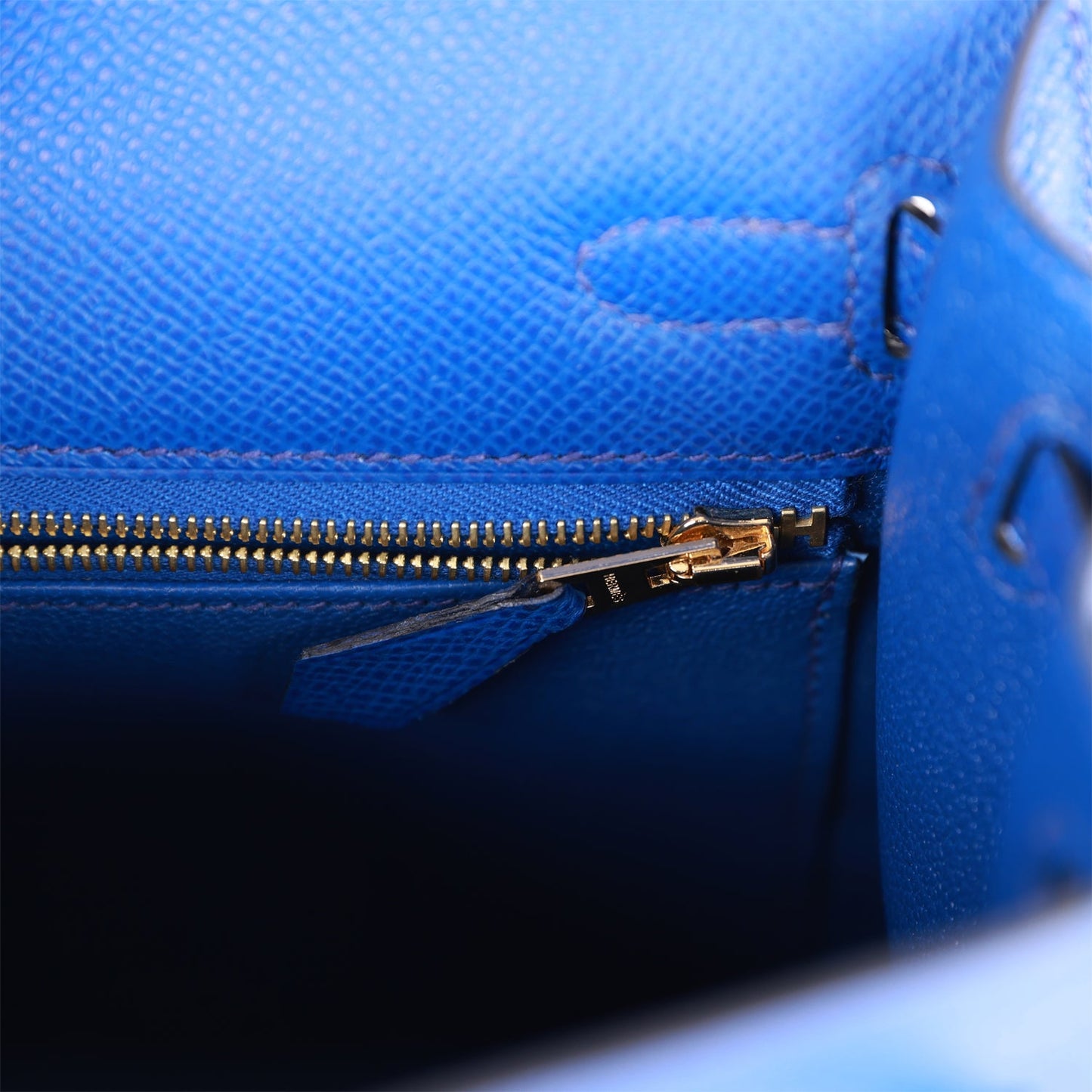 Hermes Kelly Sellier 25 Bleu Royal Epsom Gold Hardware