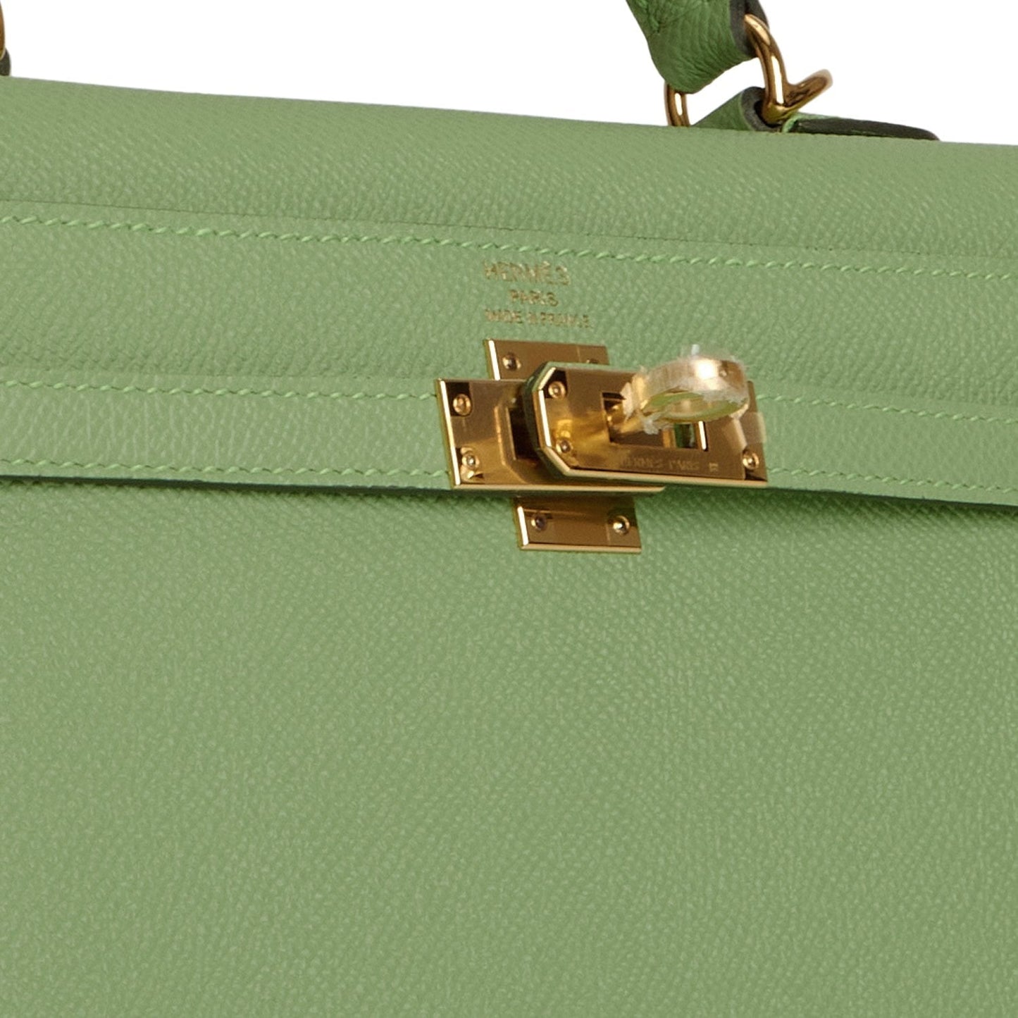 Hermes Kelly Sellier 25 Vert Criquet Epsom Gold Hardware