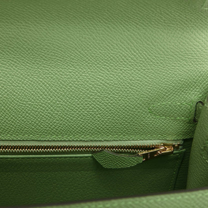 Hermes Kelly Sellier 25 Vert Criquet Epsom Gold Hardware