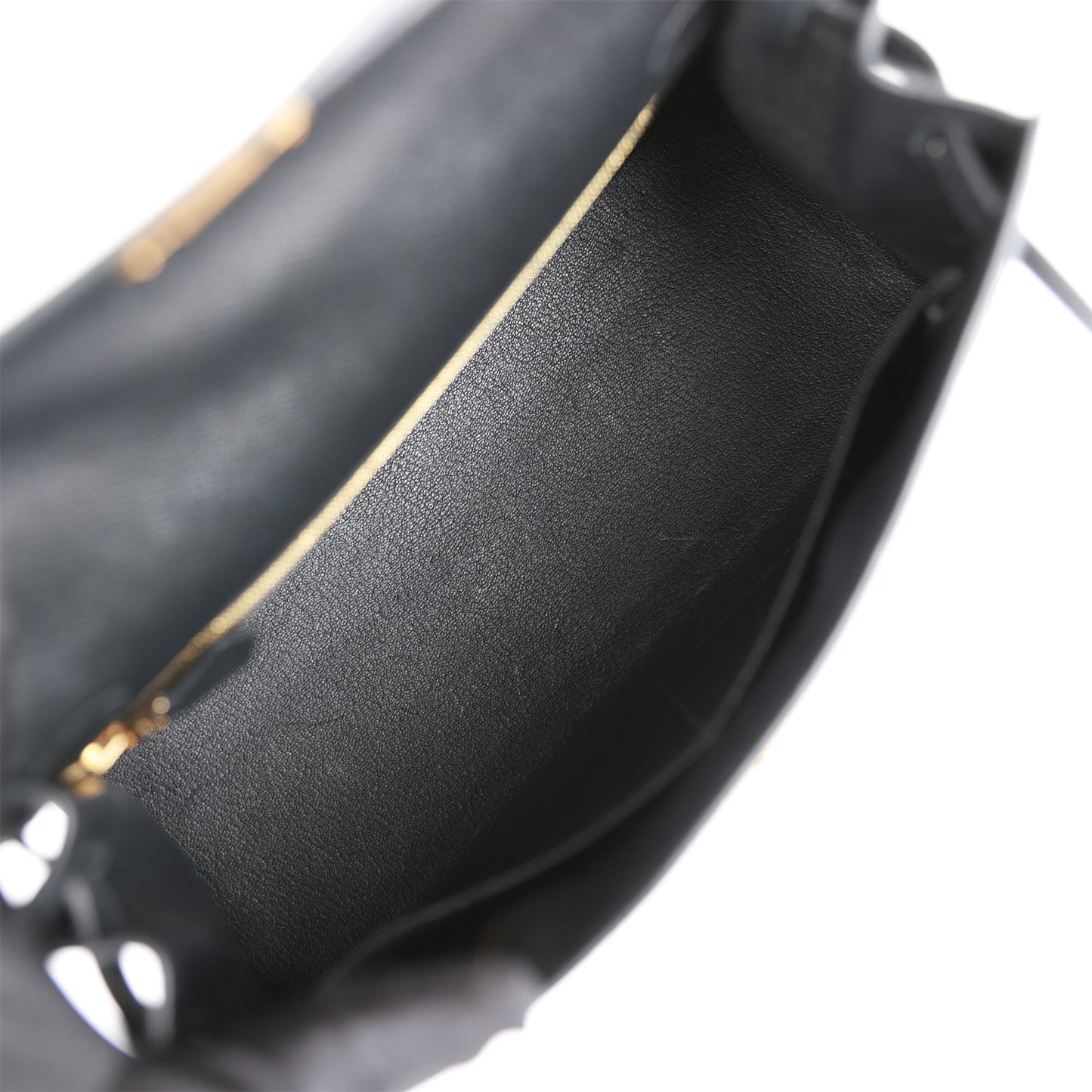 Hermes Kelly Sellier 28 Black Epsom Gold Hardware