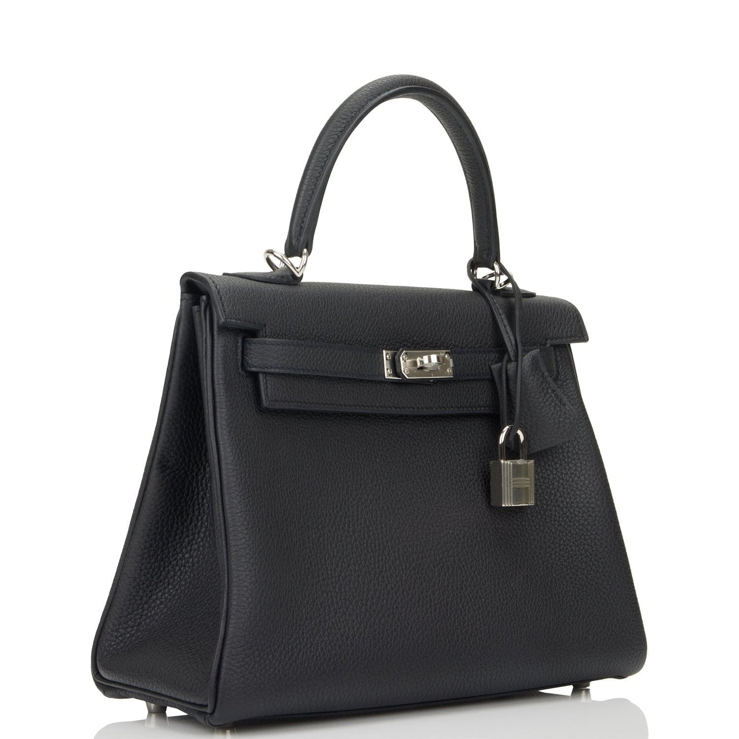 Hermes Kelly Retourne 25 Black Togo Palladium Hardware