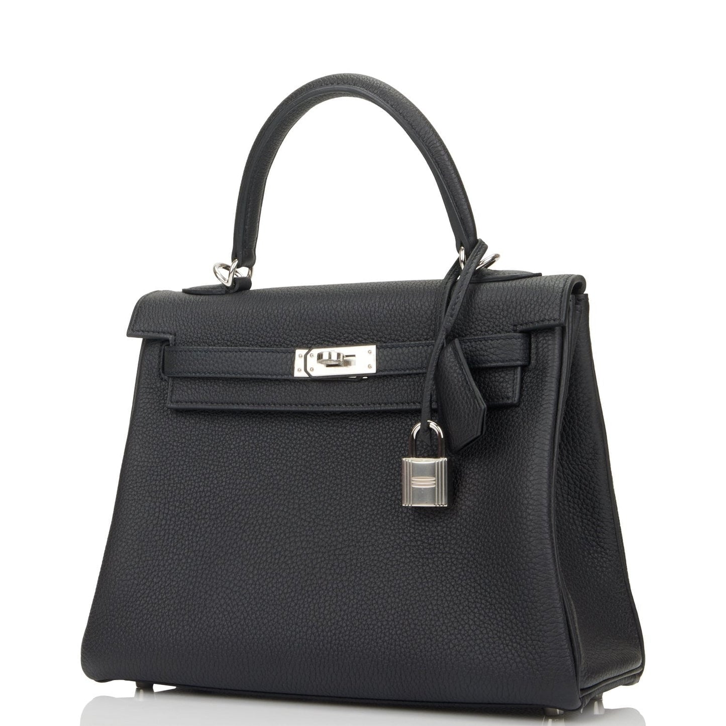 Hermes Kelly Retourne 25 Black Togo Palladium Hardware