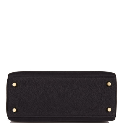 Hermes Kelly Retourne 25 Black Togo Gold Hardware